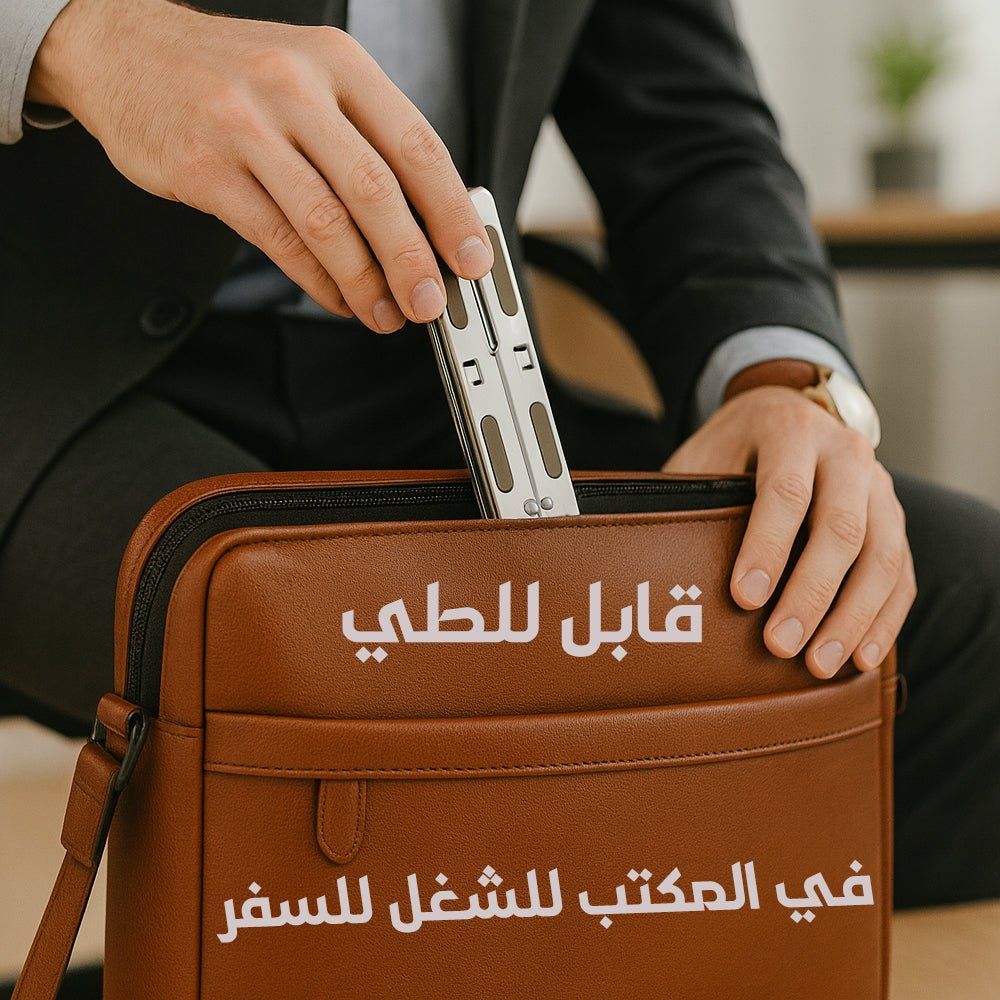 Metal Laptop Stand, 7 Height Levels, Foldable, Laptop Stand Compatible with All 10 - 17 Inch Devices (Non - Slip Silicone + Storage Bag) Compatible with HP, DELL MACBOOK (SILVER) - Asfour store